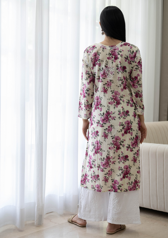 Dareen Chikankari Mulmul Straight Kurta