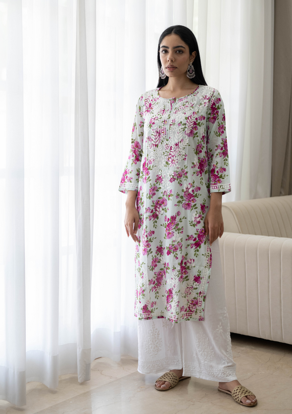 Dareen Chikankari Mulmul Straight Kurta