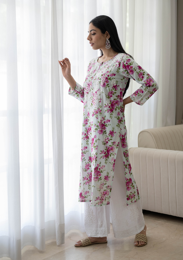 Dareen Chikankari Mulmul Straight Kurta