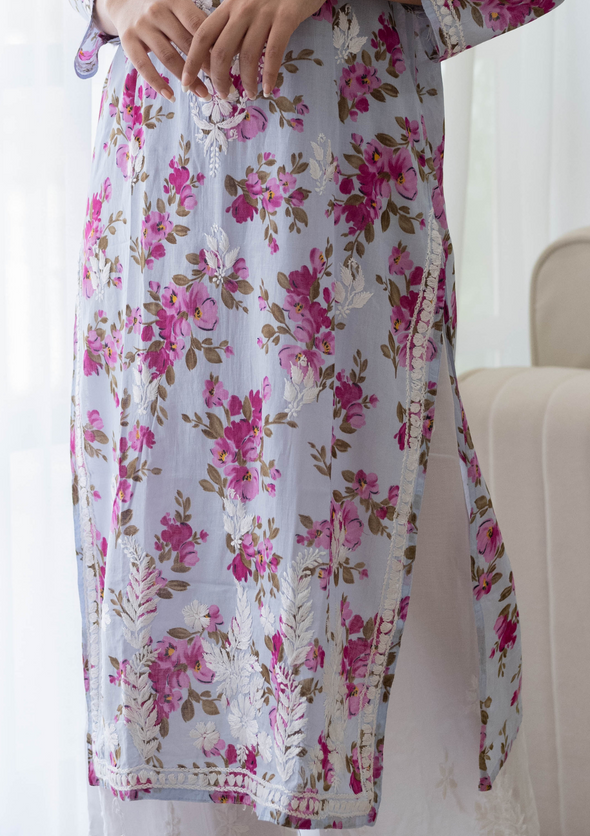 Dareen Chikankari Mulmul Straight Kurta
