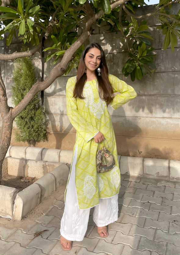 Elham Chikankari Mulmul Straight Kurta