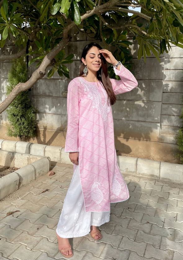 Elham Chikankari Mulmul Straight Kurta