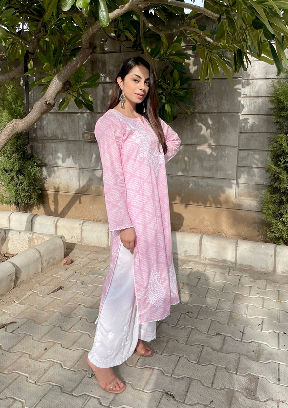 Elham Chikankari Mulmul Straight Kurta