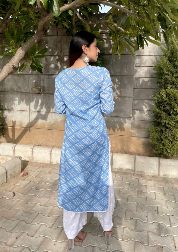 Elham Chikankari Mulmul Straight Kurta