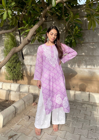 Elham Chikankari Mulmul Straight Kurta