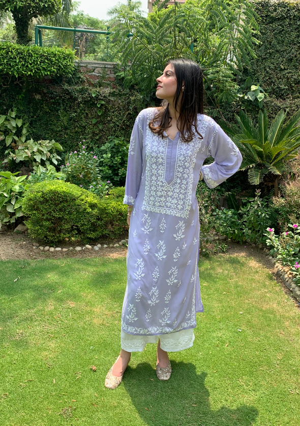 Inayat Chikankari Modal Straight Kurta