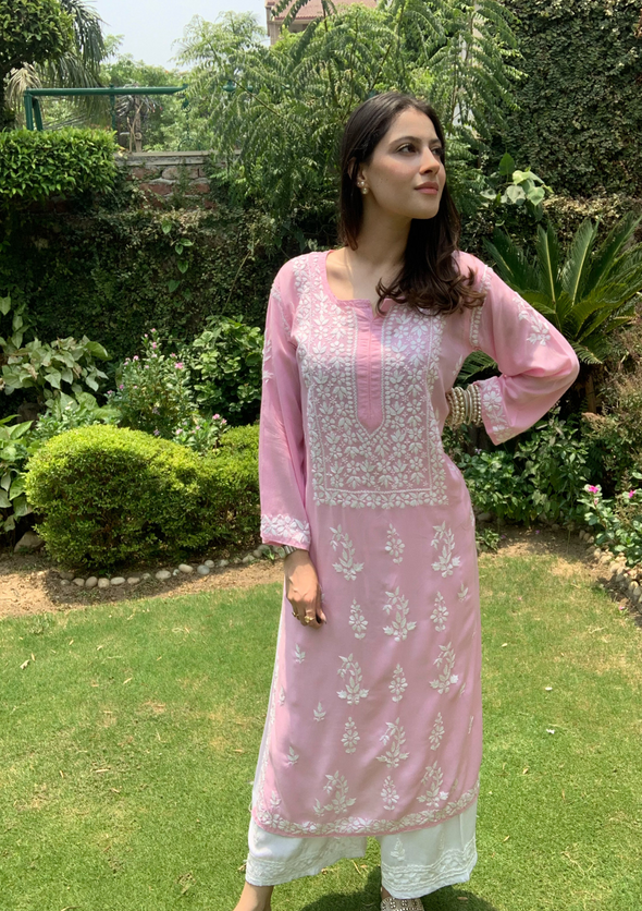 Inayat Chikankari Modal Straight Kurta