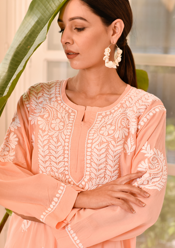 Ishtar Chikankari Modal Straight Kurta