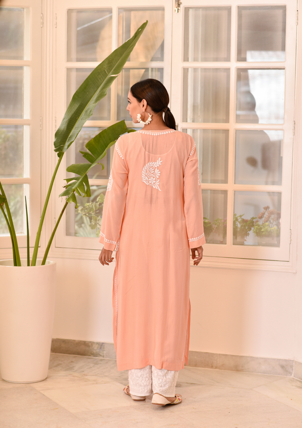 Ishtar Chikankari Modal Straight Kurta