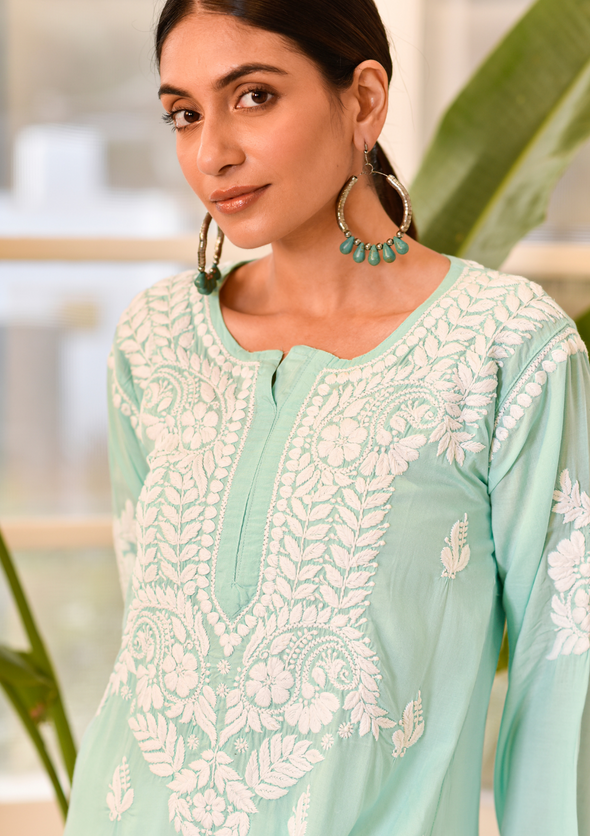 Ishtar Chikankari Modal Straight Kurta