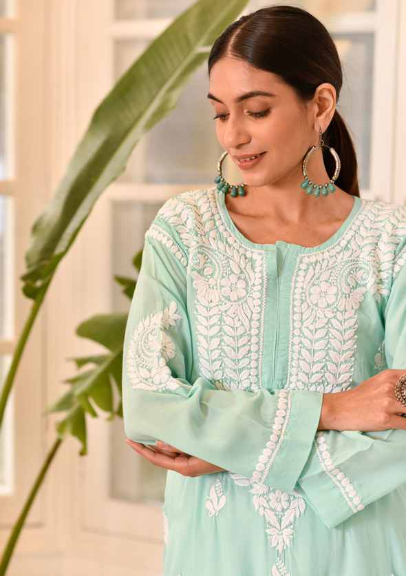 Ishtar Chikankari Modal Straight Kurta