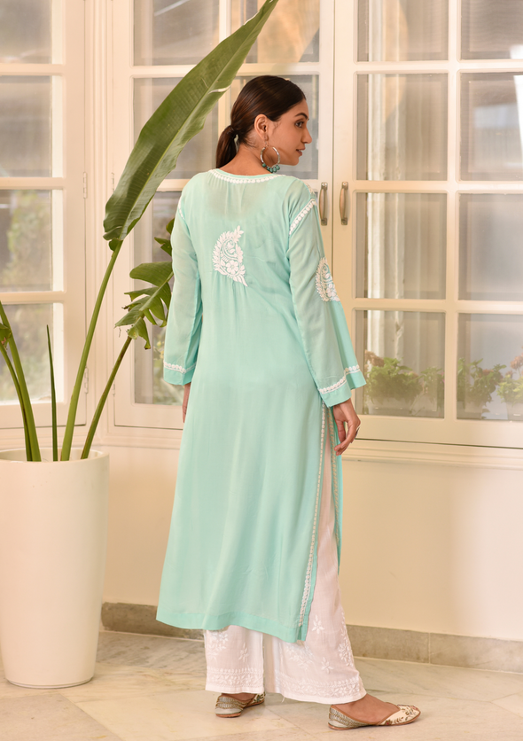 Ishtar Chikankari Modal Straight Kurta