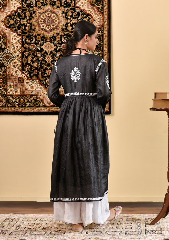 Masoom Chikankari Silk A-Line Gown