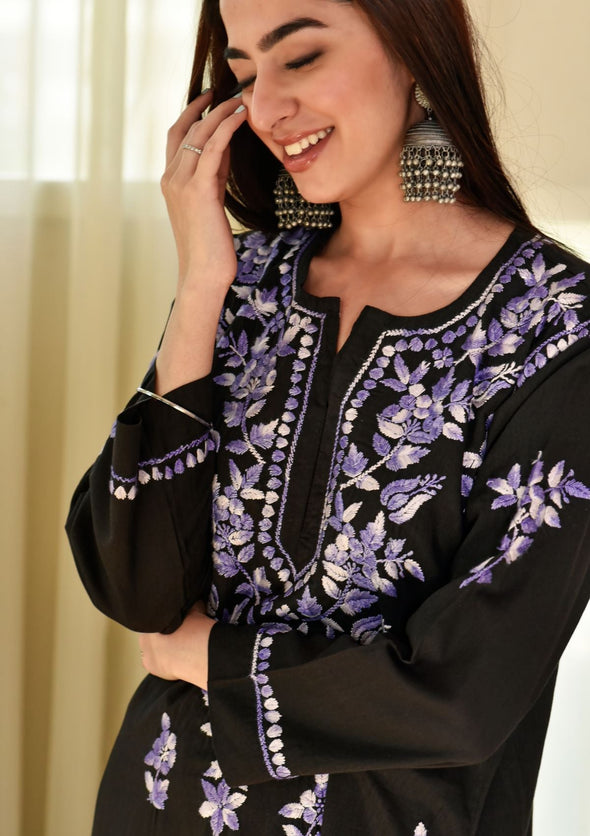 Maysoon Chikankari Modal Straight Kurta