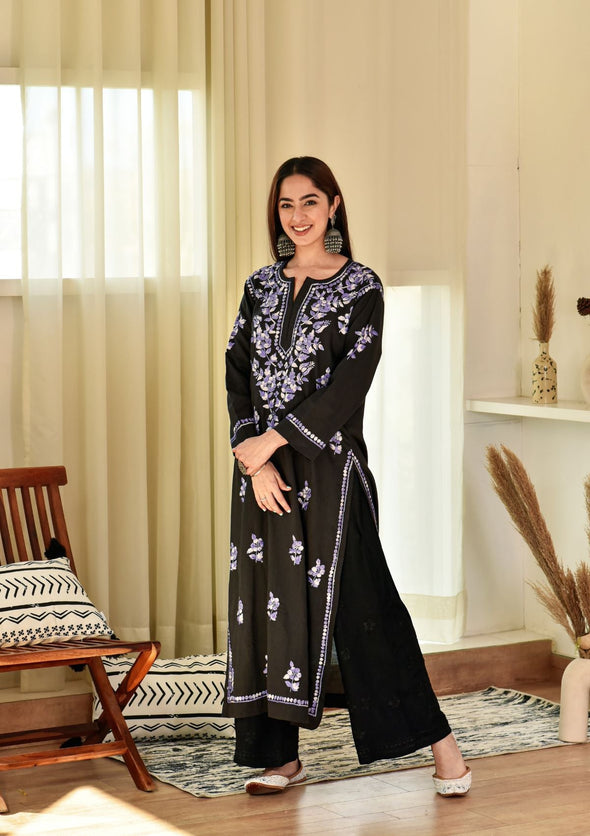 Maysoon Chikankari Modal Straight Kurta