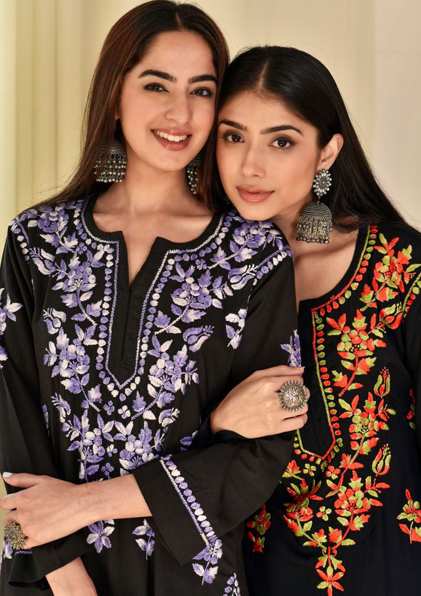 Maysoon Chikankari Modal Straight Kurta