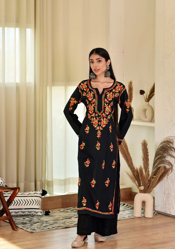 Maysoon Chikankari Modal Straight Kurta