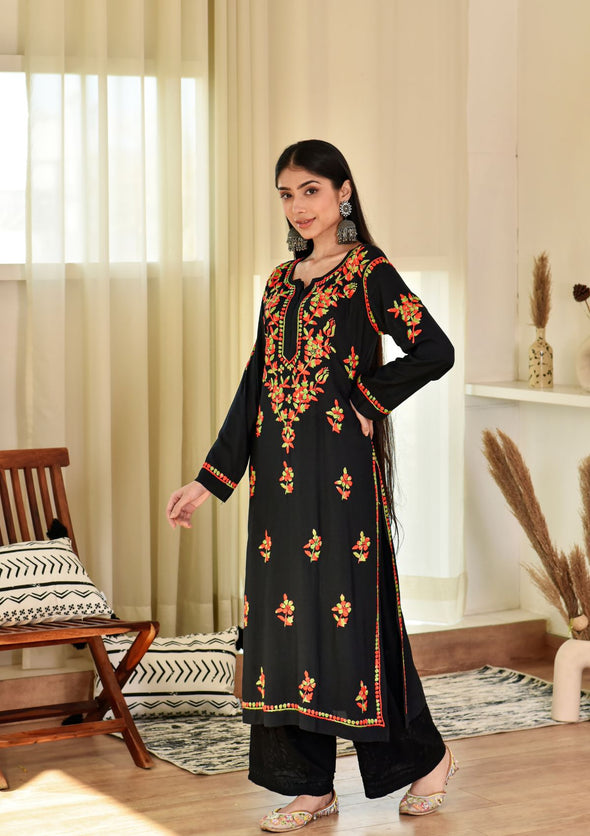 Maysoon Chikankari Modal Straight Kurta