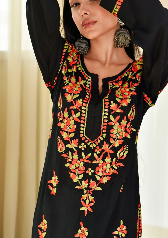 Maysoon Chikankari Modal Straight Kurta