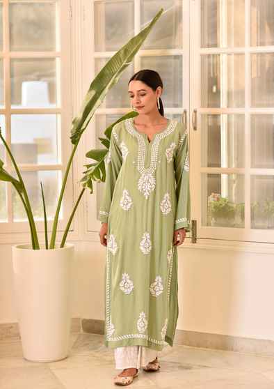 Nasira Chikankari Modal Straight Kurta