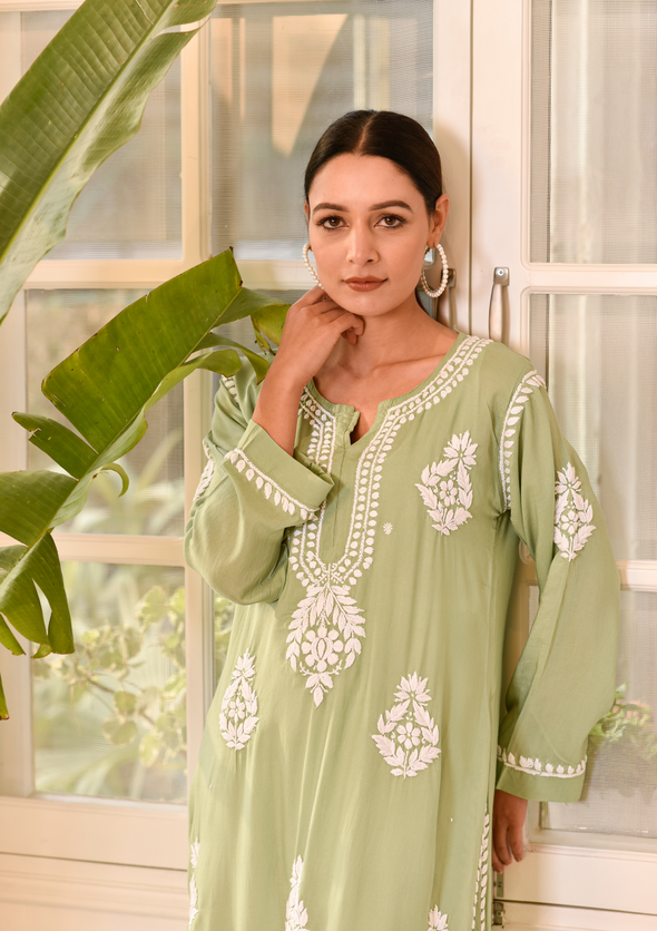 Nasira Chikankari Modal Straight Kurta