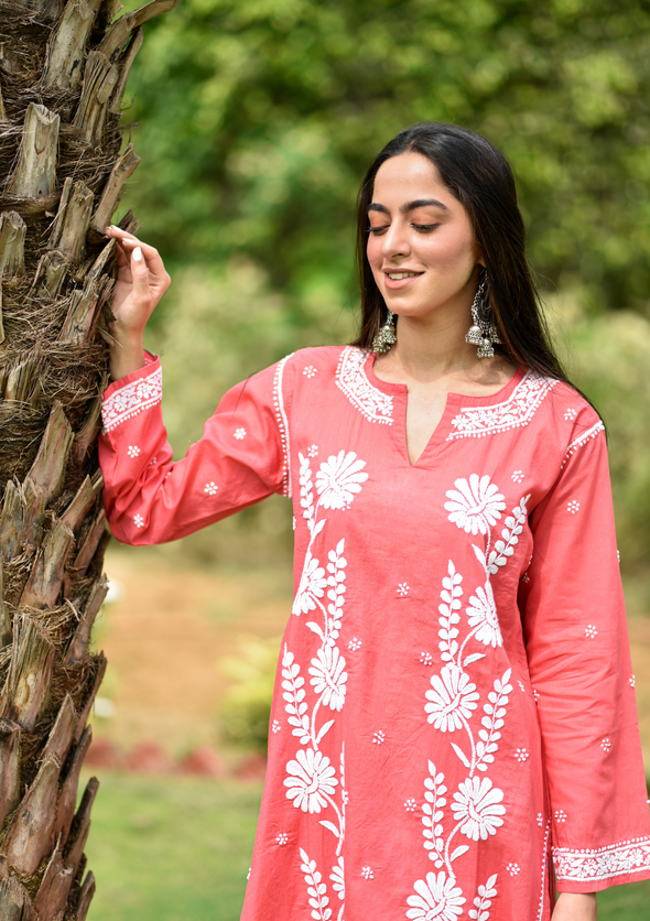 Rana Chikankari Cotton Straight Kurta