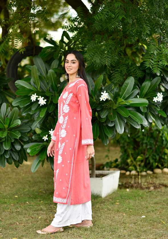 Rana Chikankari Cotton Straight Kurta