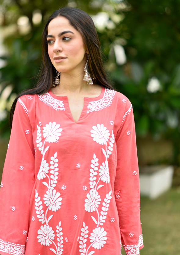 Rana Chikankari Cotton Straight Kurta