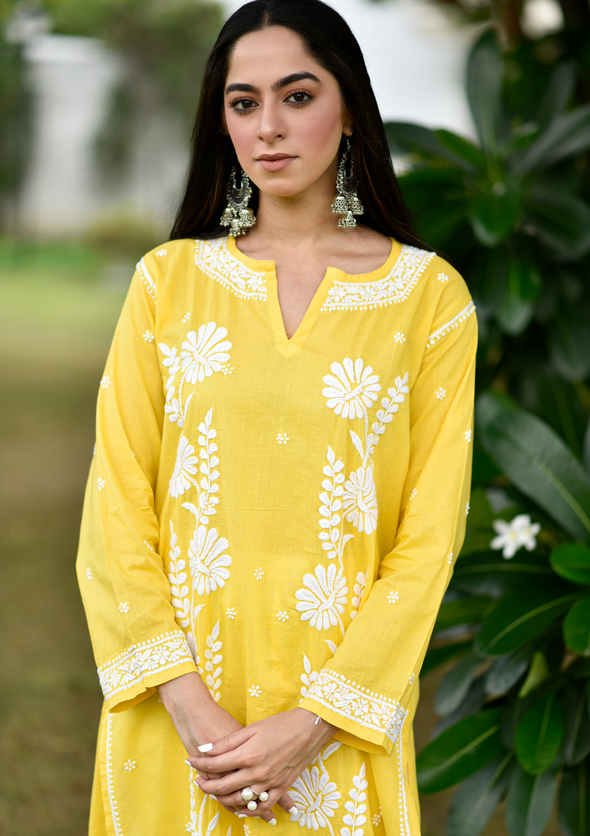 Rana Chikankari Cotton Straight Kurta