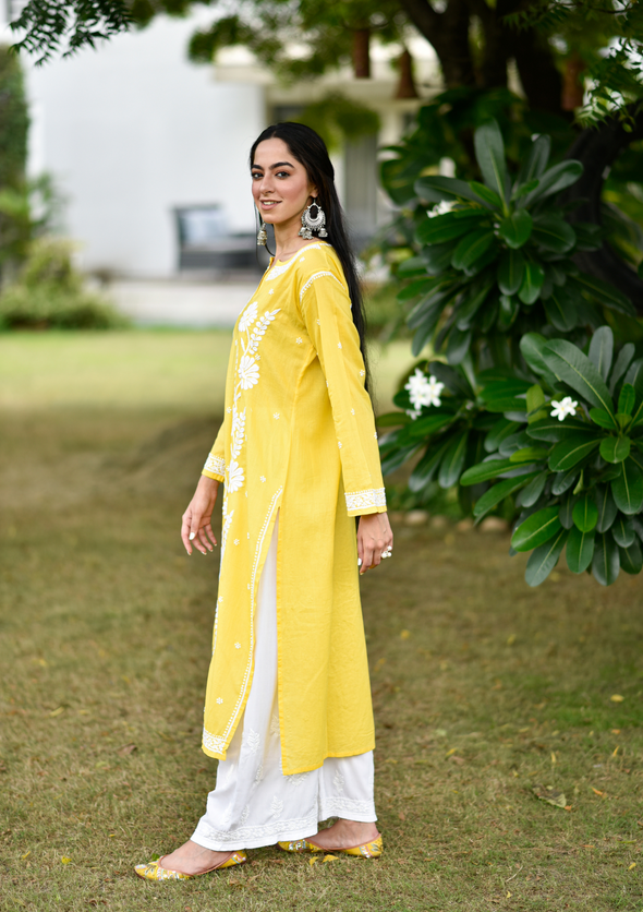 Rana Chikankari Cotton Straight Kurta